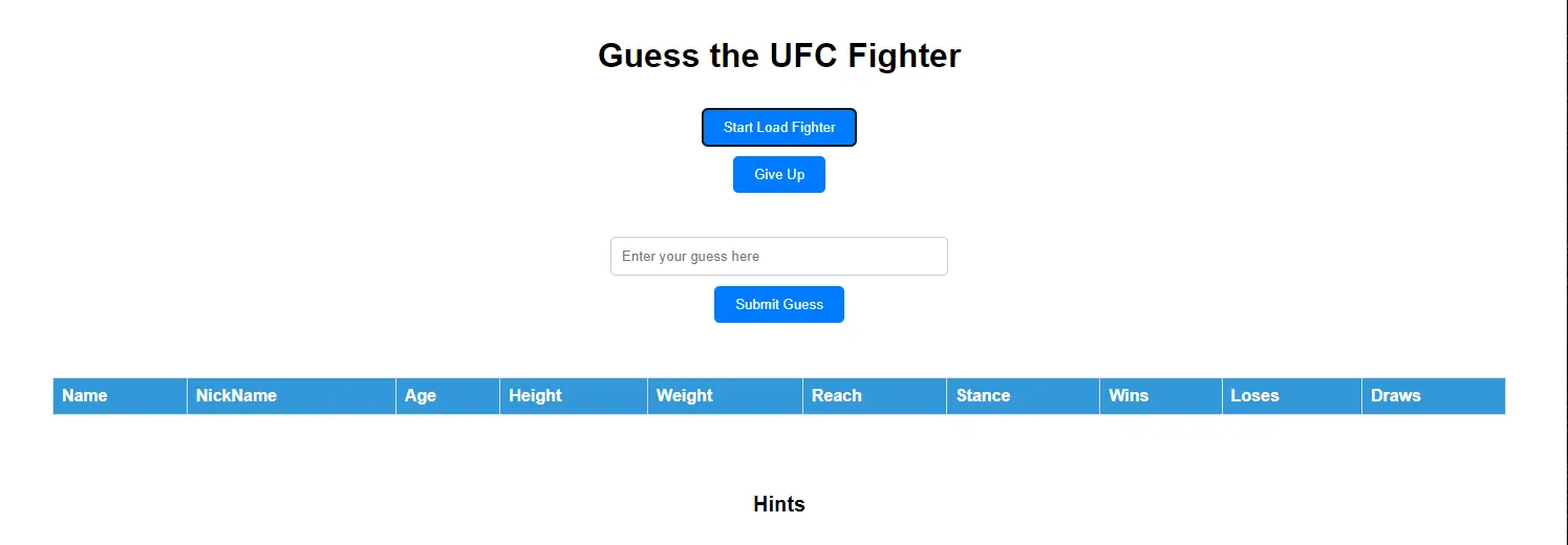 UFC Guesser Project